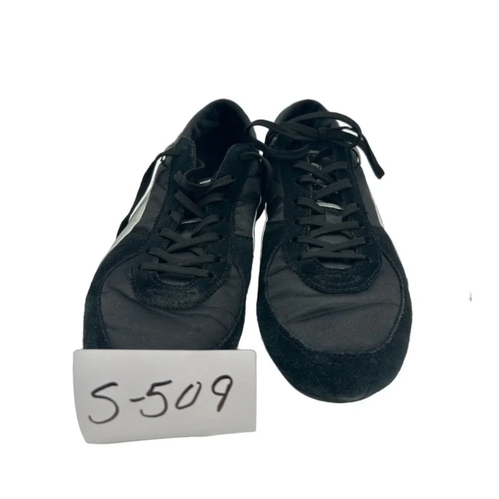 Puma Sneakers Women's Size 8 Black Silver Suede Nylon Low Top Tennis Shoes